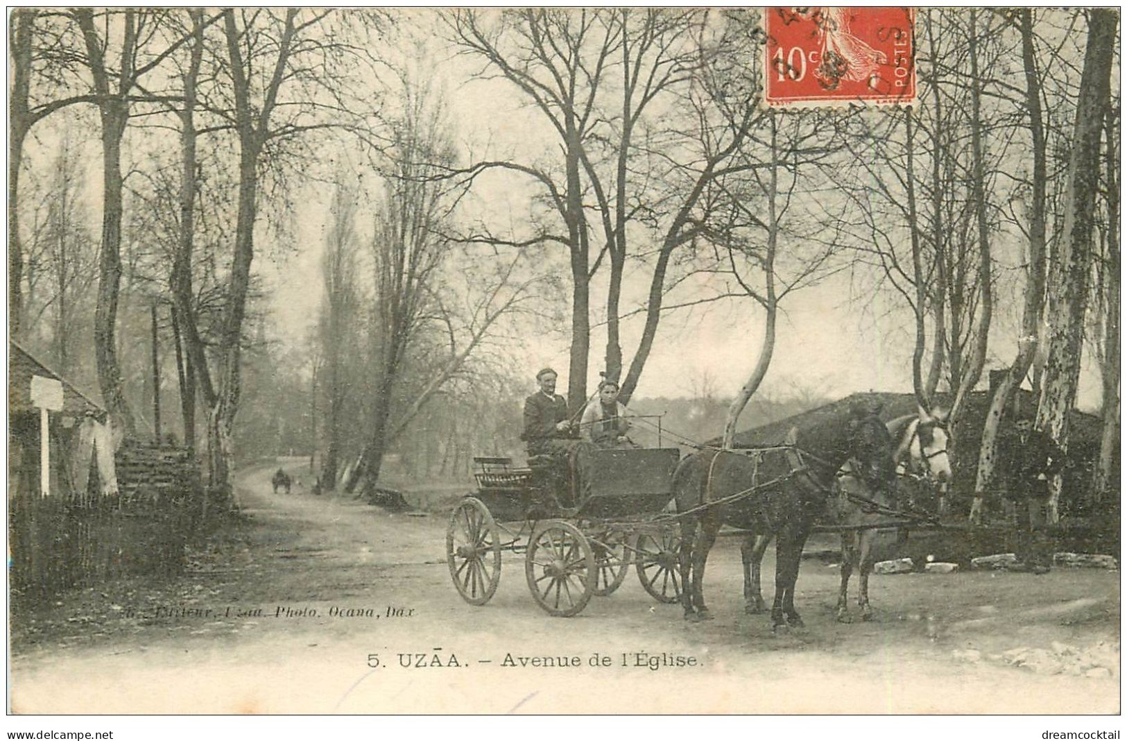 40 UZAA. Attelage Avenue De L'Eglise 1908 - Sonstige & Ohne Zuordnung