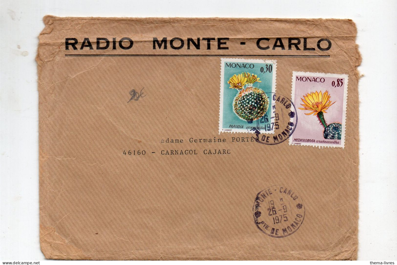 Enveoppe De RADIO MONTE-CARLO 1979 (PPP47318) - Marcofilia