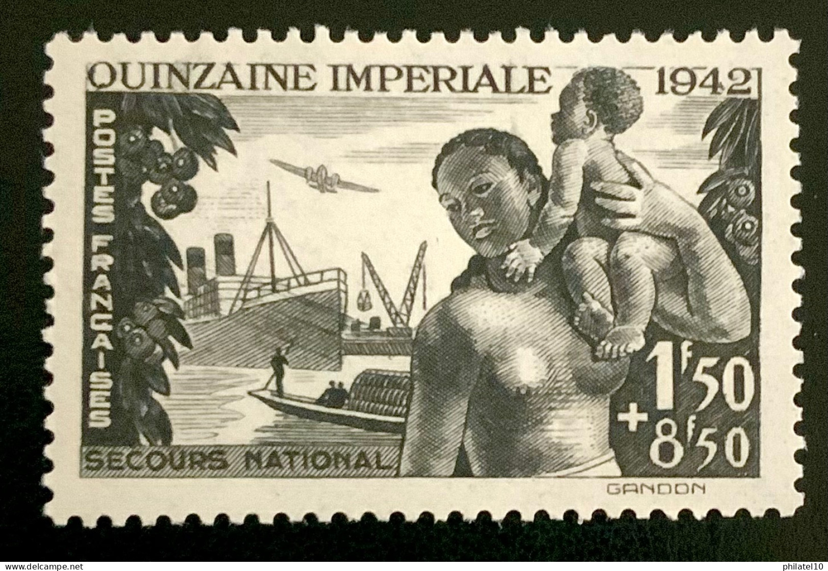 1942 FRANCE N 543 QUINZAINE IMPÉRIALE 1942 SECOURS NATIONAL - NEUF** - Ongebruikt