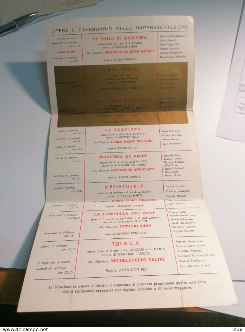 1971   BARI  TEATRO PETRUZZELLI STAGIONE LIRICA ANNO   CONDIZIONI COME DA FOTO  OPERA LIRICA THEATRE Théâtre - Programmes