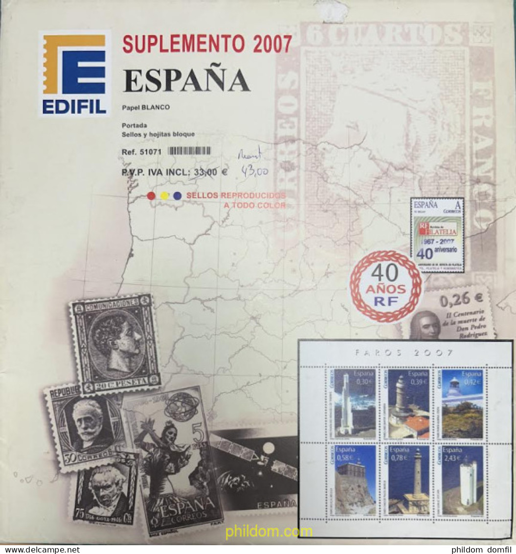 Hoja Suplemento Edifil ESPAÑA 2007 Montado Transparente - Vordruckblätter