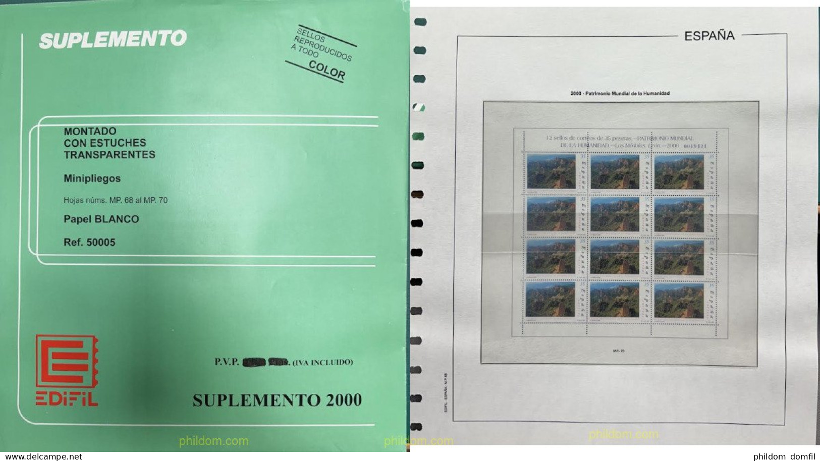 Hoja Suplemento Edifil MINIPLIEGOS 2000 Montado Transparente (minipliego) - Pre-printed Pages