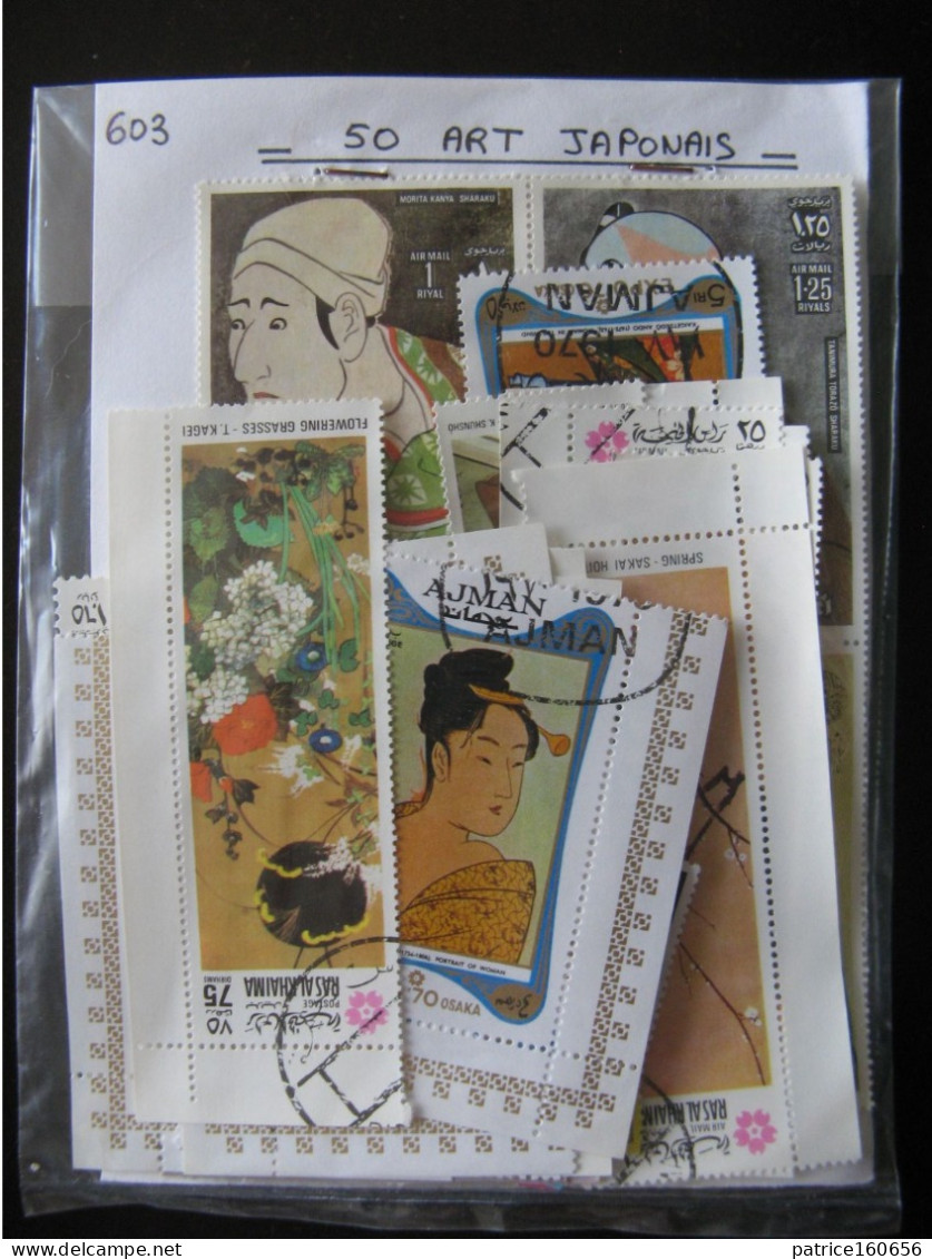 Pochette De 50 Timbres " Art Japonais". - Andere & Zonder Classificatie