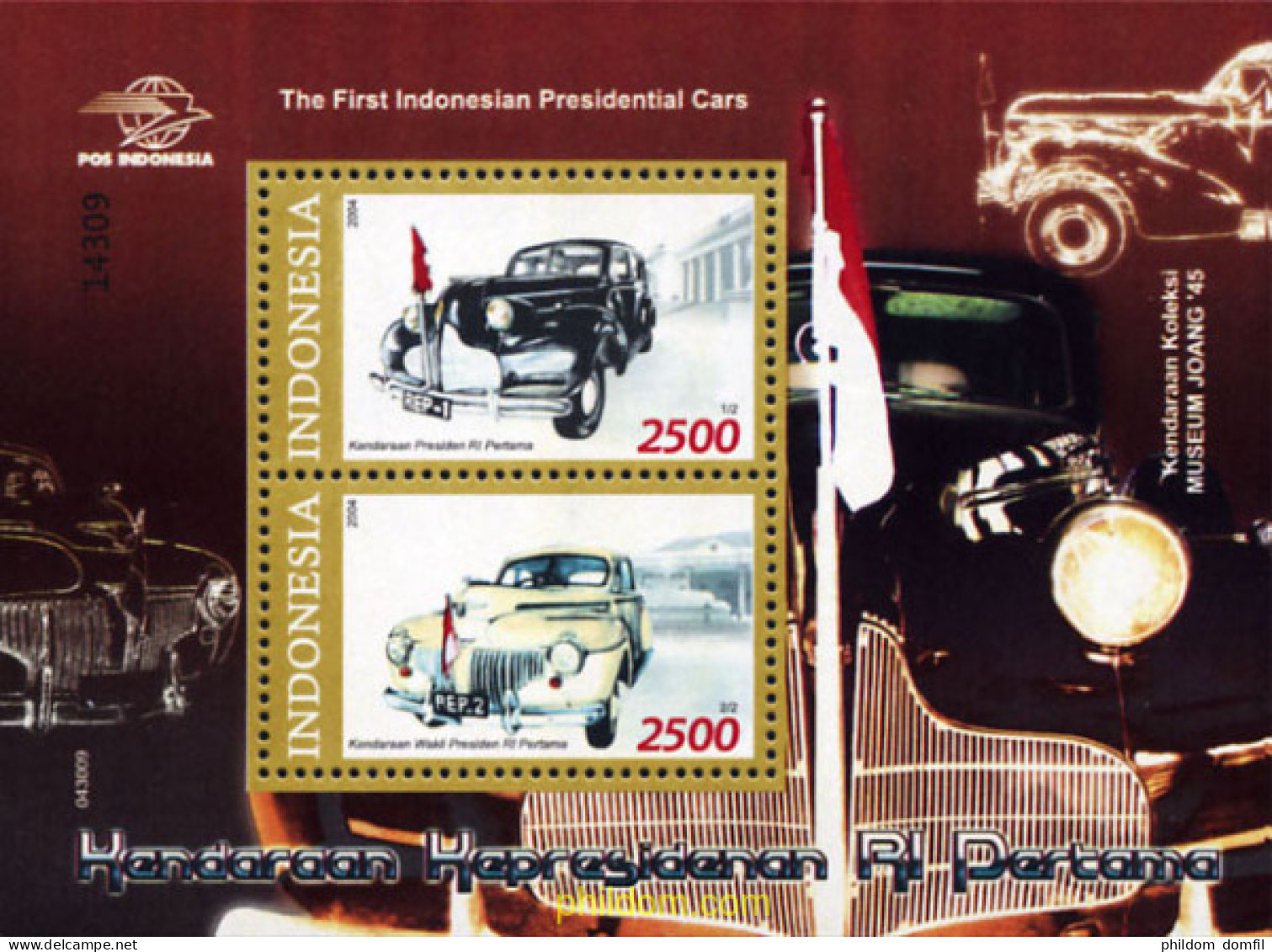 149463 MNH INDONESIA 2004 COCHES PRESIDENCIALES - Indonésie