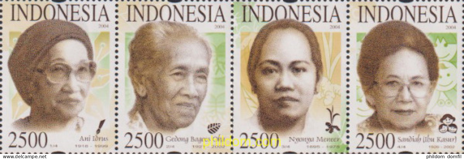 626568 MNH INDONESIA 2004 PERSONALIDADES FEMENINAS - Indonesië