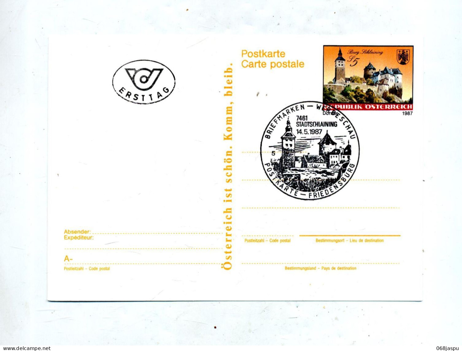 Carte Postale 5 Chateau Schlaining Cachet Expo Fdc ? - Briefkaarten