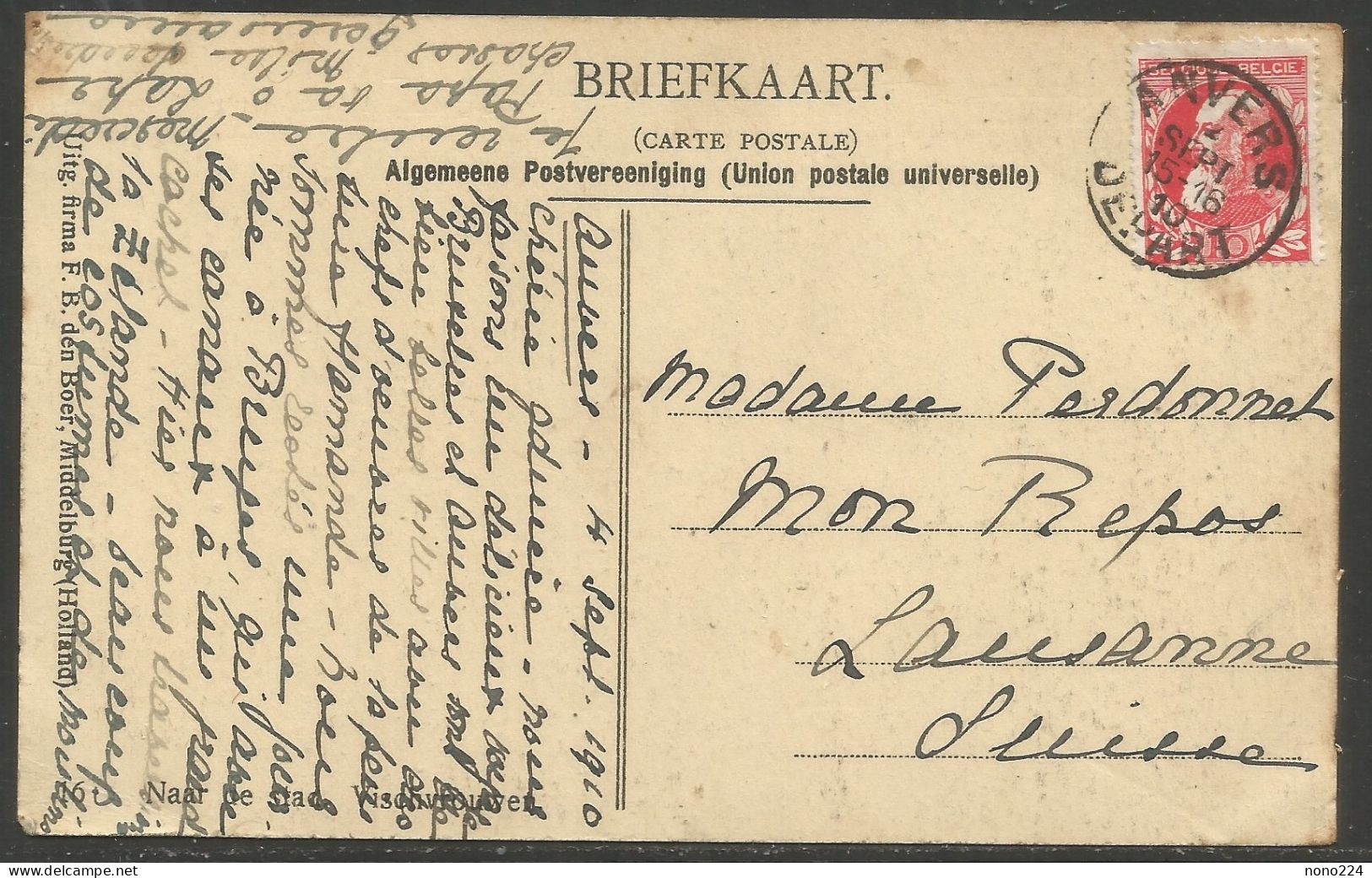 Carte P De 1910 ( Anvers ) - Other & Unclassified