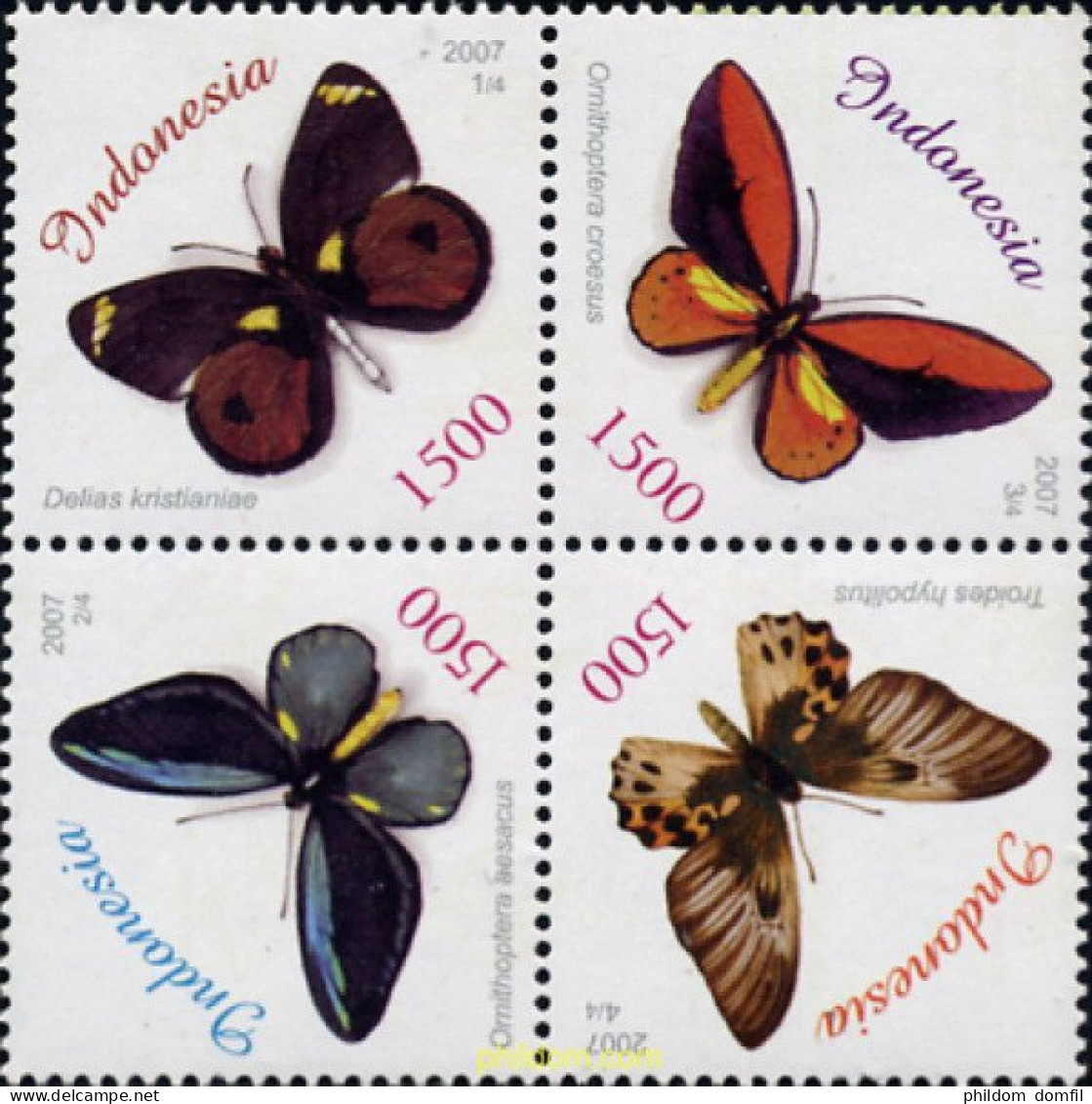 239540 MNH INDONESIA 2007 MARIPOSAS - Indonesien