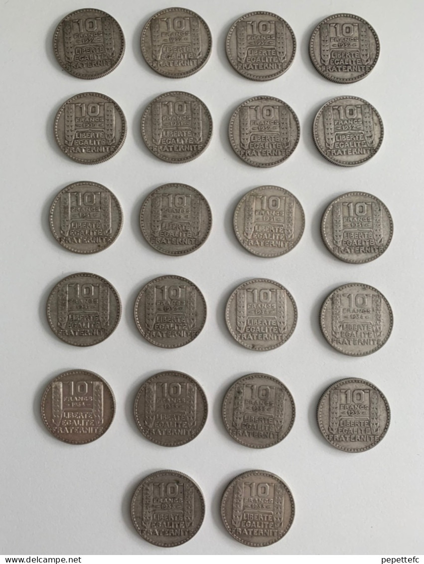 Lot De 22 Pièces - 10 Francs Turin En Argent - 10 Francs