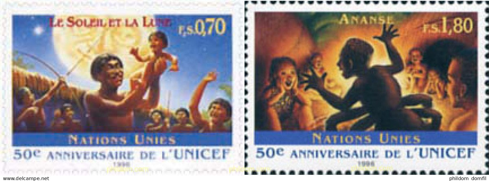 110516 MNH NACIONES UNIDAS. Ginebra 1996 50 ANIVERSARIO DE LA UNICEF - Otros & Sin Clasificación