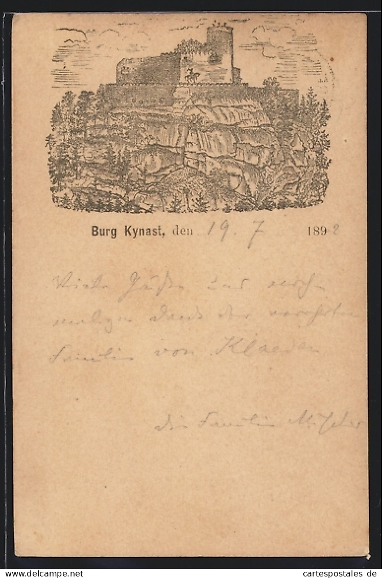 Vorläufer-Lithographie Ganzsache PP9F309: Hermsdorf, 1892, Burg Kynast  - Tarjetas