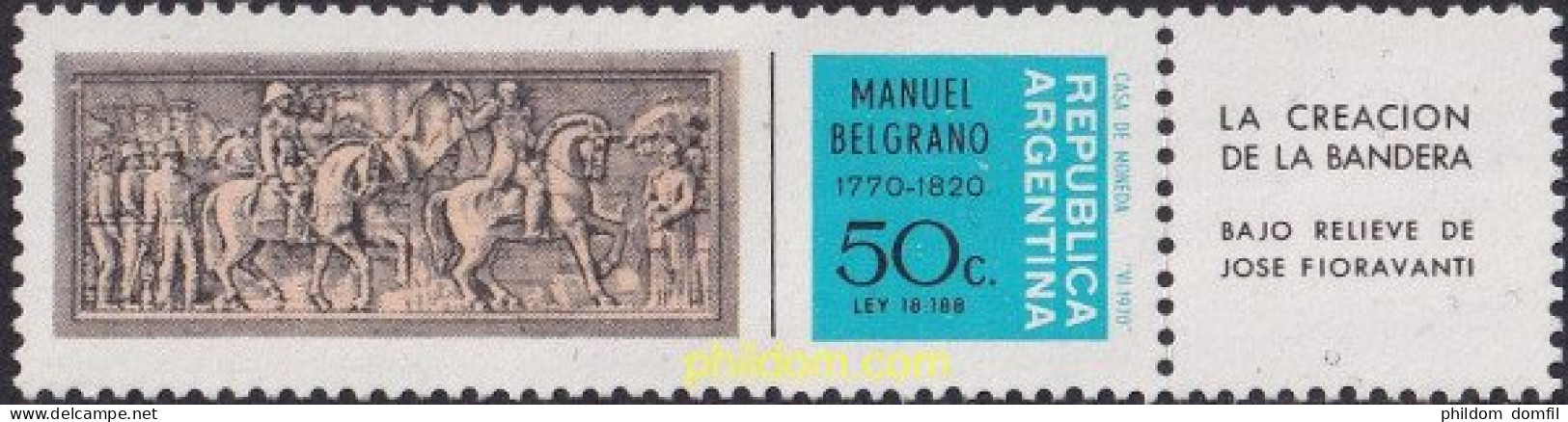 727250 HINGED ARGENTINA 1970 200 ANIVERSARIO DEL GENERAL MANUEL BELGRANO - Nuevos