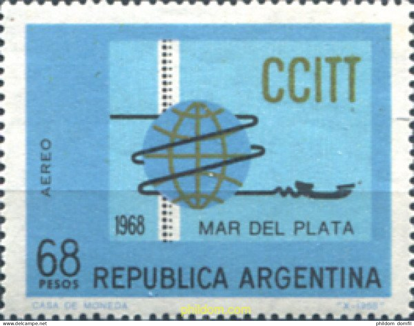 283803 MNH ARGENTINA 1968 4 ASANBLE DE LA COMISION CONSULTIVA INTERNACIONAL DE TELEGRAFOS - Ungebraucht