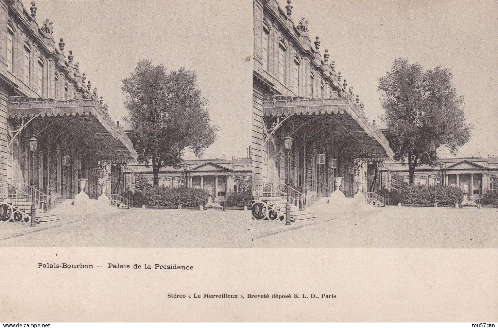 PARIS  -  (75)  -  LE  PALAIS  BOURBON   -   LOT  DE  3  CARTES  STEROSCOPIQUES - Cartes Stéréoscopiques