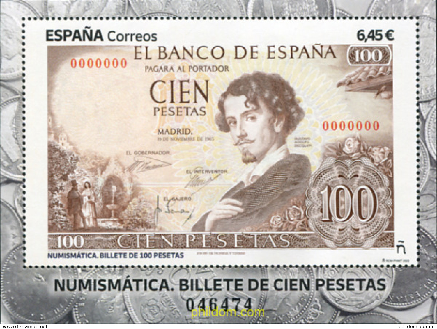709560 MNH ESPAÑA 2023 NUMISMÁTICA. BILLETE DE 100 PESETAS. - Unused Stamps