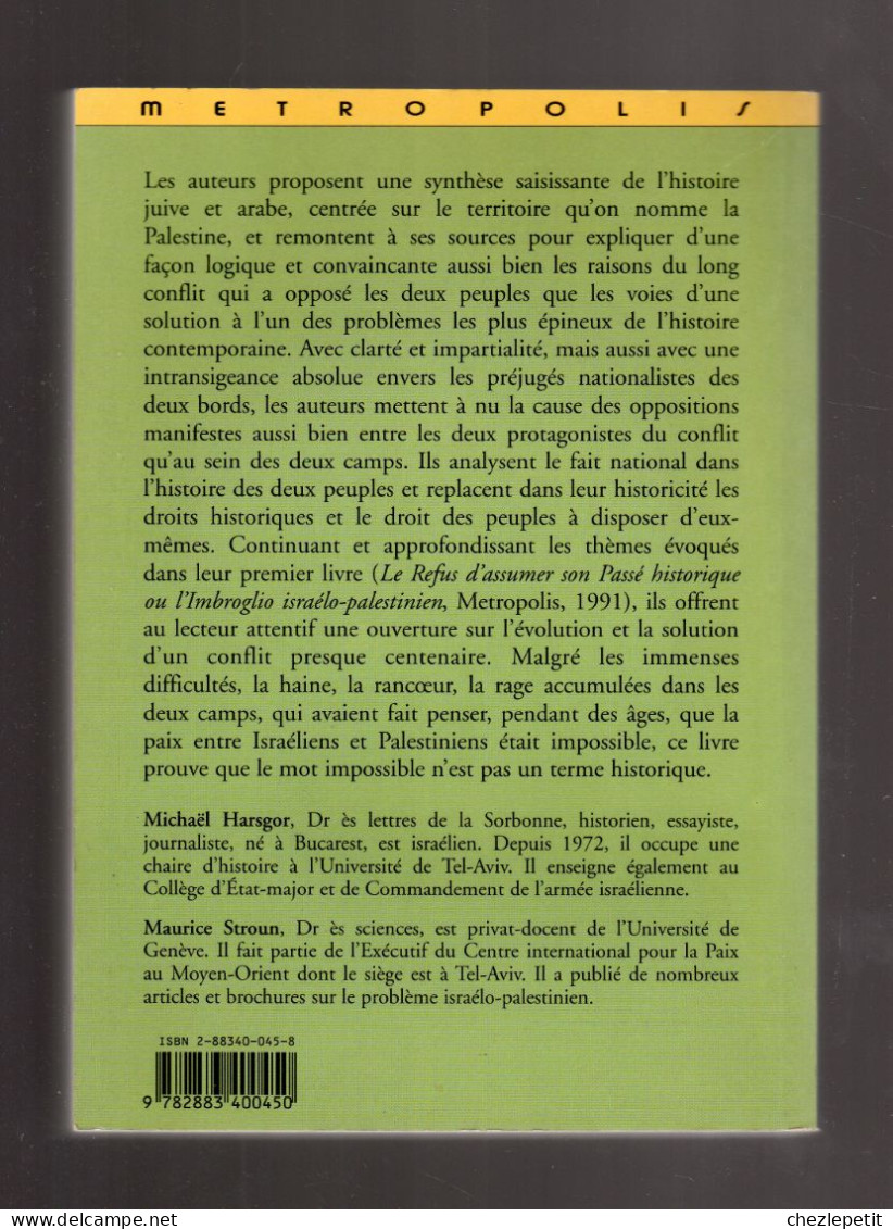 ISRAEL PALESTINE L'histoire Au Delà Des Mythes Michaël Harsgor & Maurice Stroun - History