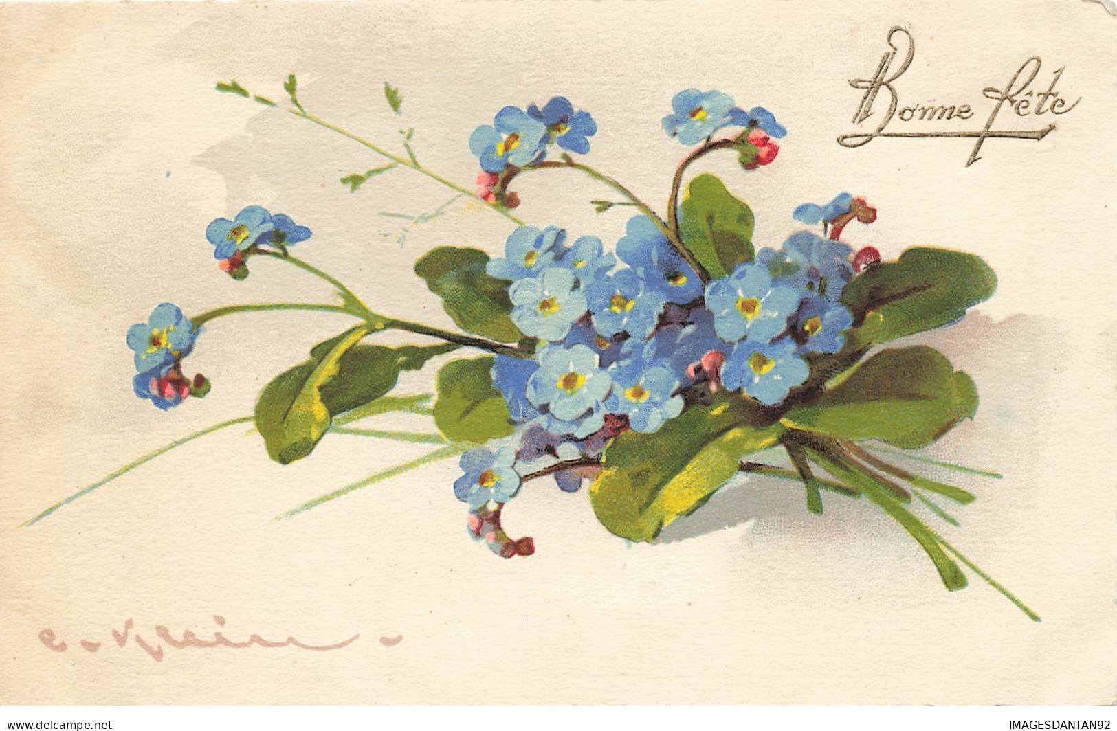 ILLUSTRATEUR #FG37747 KLEIN VASE REMPLI DE FLEURS MYOSOTIS BONNE FETE - Klein, Catharina