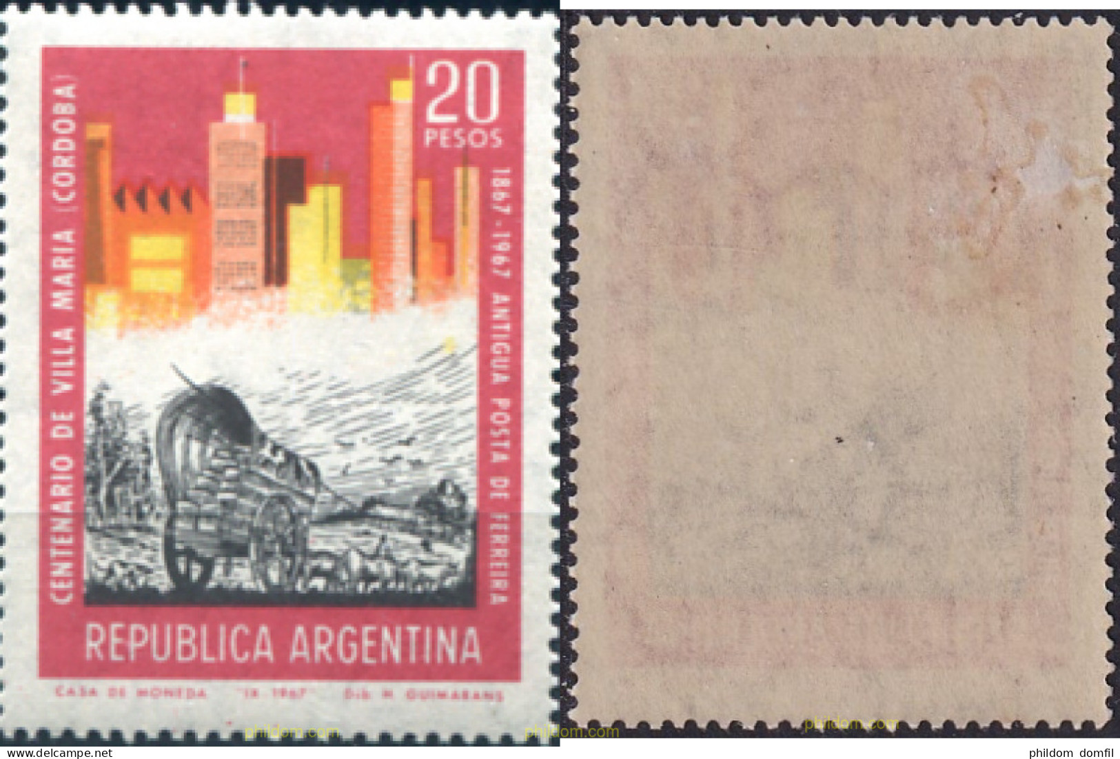 727193 MNH ARGENTINA 1967 CENTENARIO DE LA CIUDAD DE CORDOBA - Nuovi