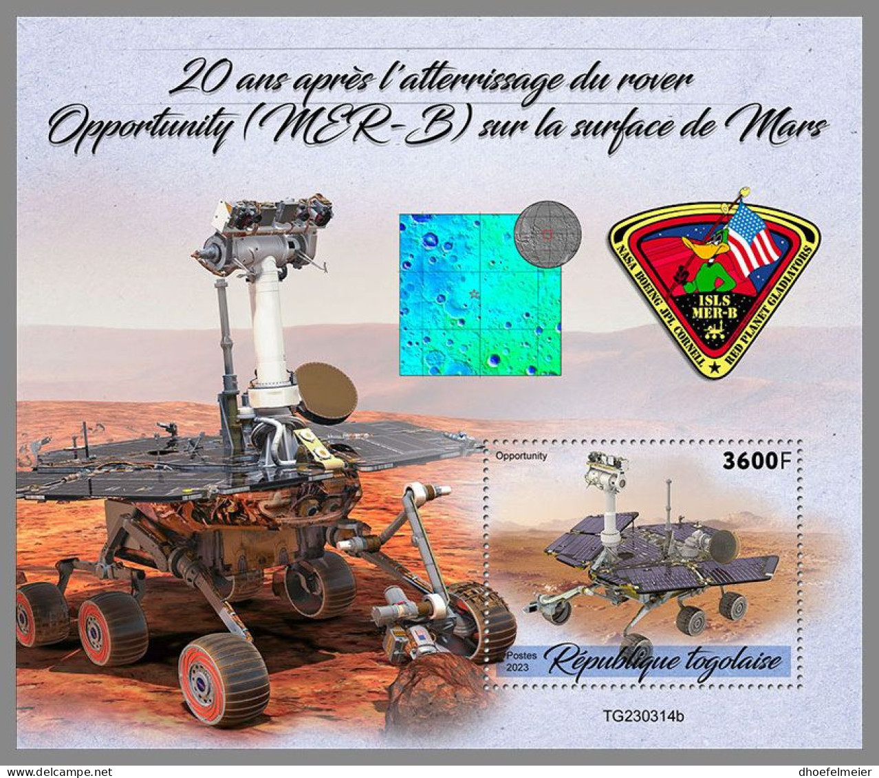 TOGO 2023 MNH Mars Rover MER-B Space Raumfahrt S/S – OFFICIAL ISSUE – DHQ2418 - Afrika