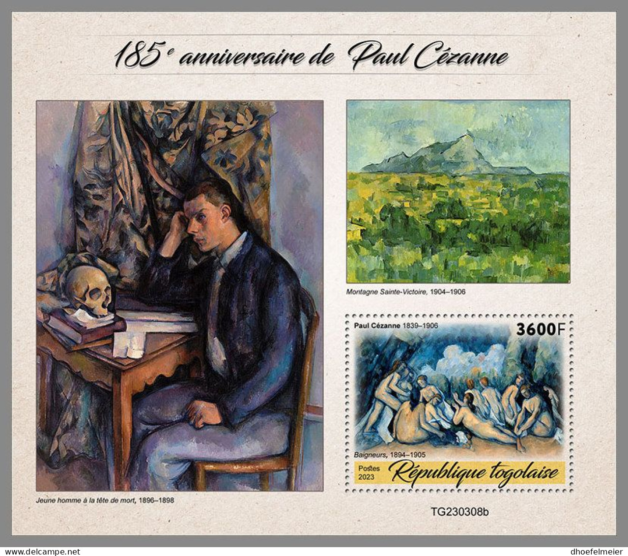 TOGO 2023 MNH Paul Cezanne Paintings Gemälde S/S – OFFICIAL ISSUE – DHQ2418 - Sonstige & Ohne Zuordnung