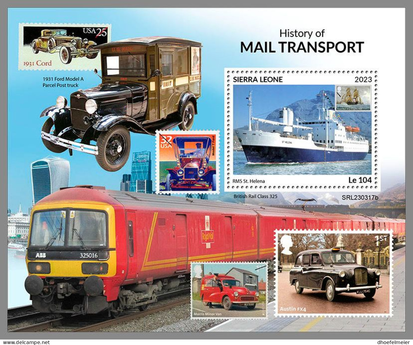 SIERRA LEONE 2023 MNH Postal Transport Historische Posttransporte S/S – OFFICIAL ISSUE – DHQ2418 - Altri & Non Classificati