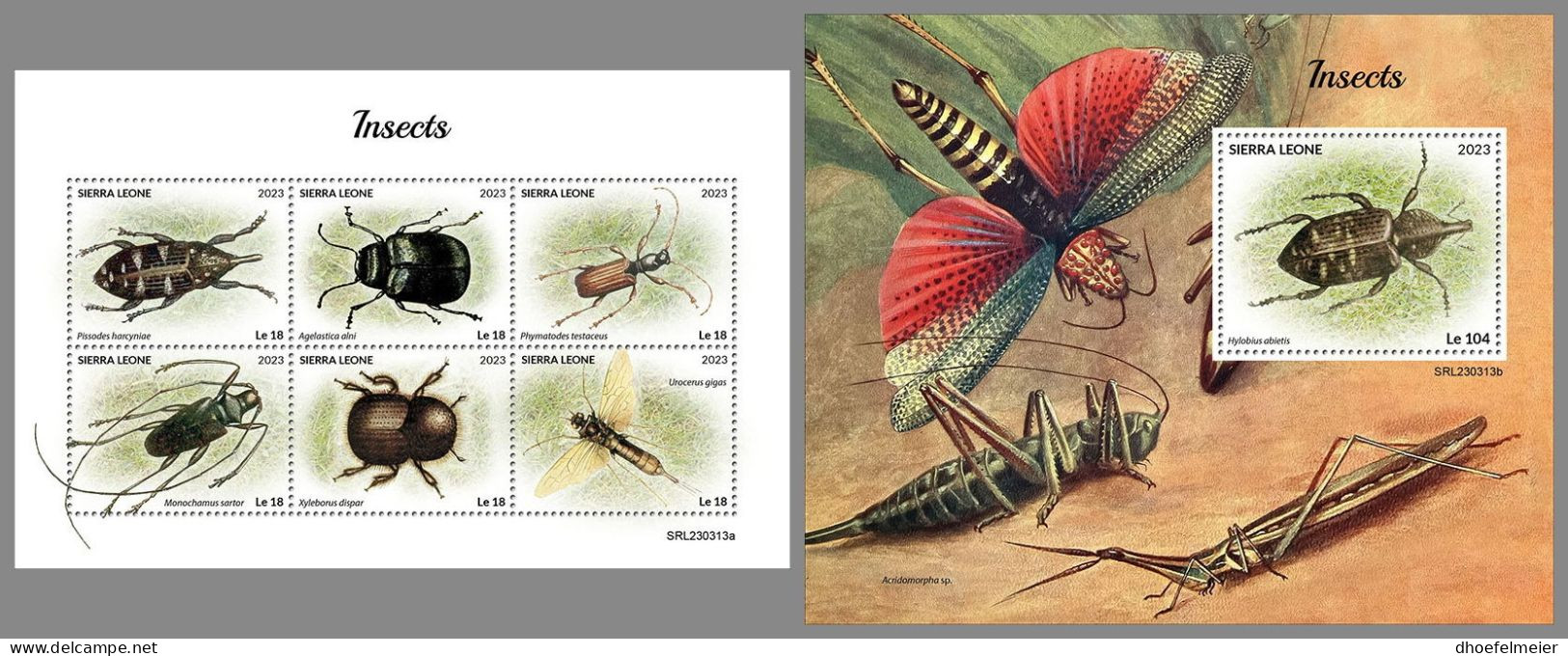 SIERRA LEONE 2023 MNH Insects Insekten M/S+S/S – OFFICIAL ISSUE – DHQ2418 - Other & Unclassified