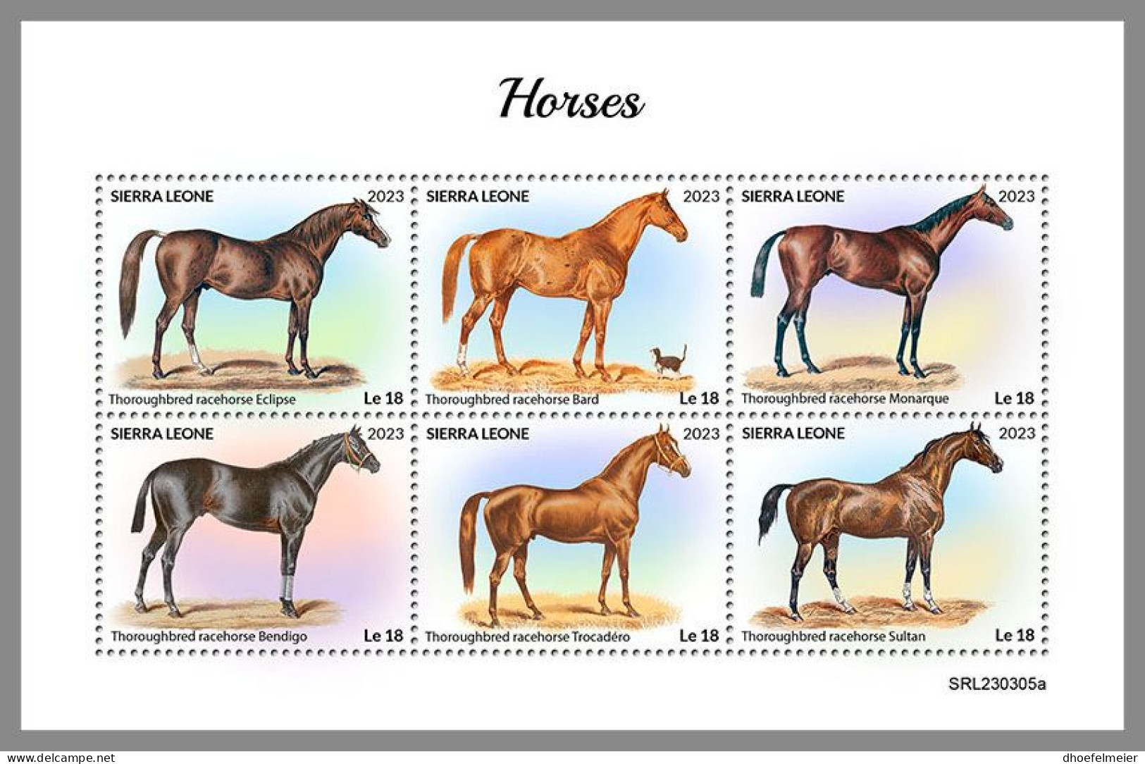 SIERRA LEONE 2023 MNH Horses Pferde M/S – OFFICIAL ISSUE – DHQ2418 - Pferde