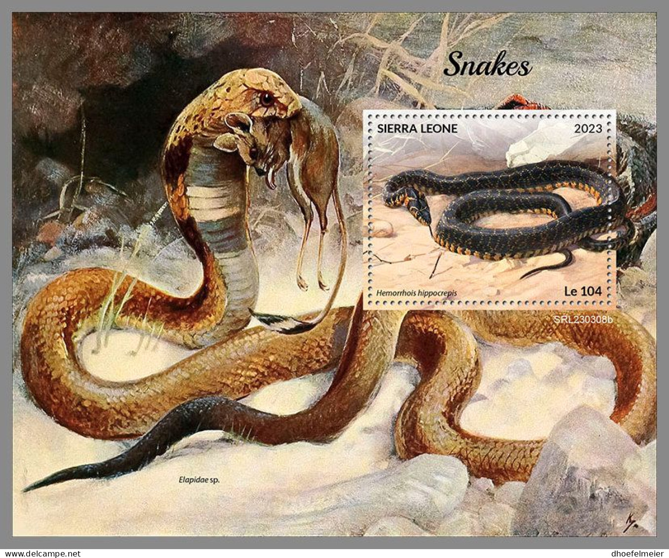 SIERRA LEONE 2023 MNH Snakes Schlangen S/S – OFFICIAL ISSUE – DHQ2418 - Serpenti