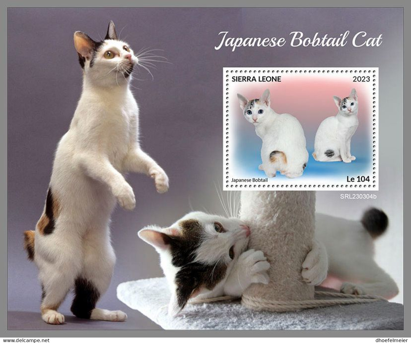 SIERRA LEONE 2023 MNH Japanese Bobtail Cat Japanische Katzen S/S – OFFICIAL ISSUE – DHQ2418 - Katten