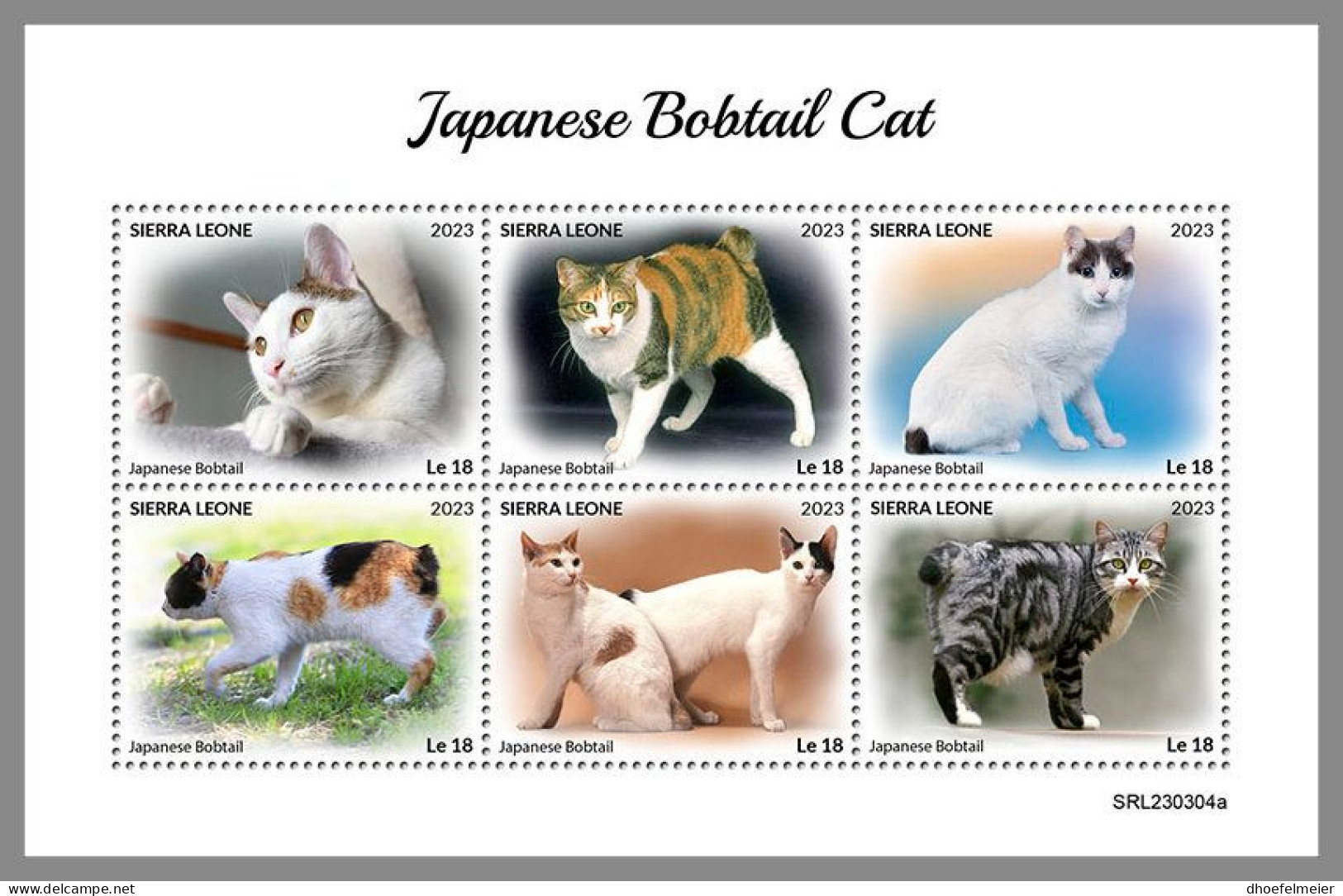 SIERRA LEONE 2023 MNH Japanese Bobtail Cat Japanische Katzen M/S – OFFICIAL ISSUE – DHQ2418 - Domestic Cats