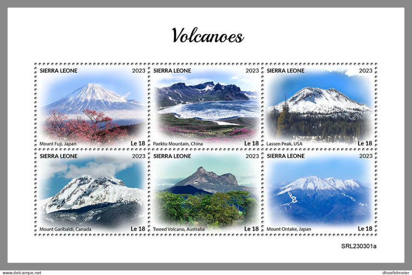 SIERRA LEONE 2023 MNH Volcanoes Vulkane M/S – OFFICIAL ISSUE – DHQ2418 - Volcanos