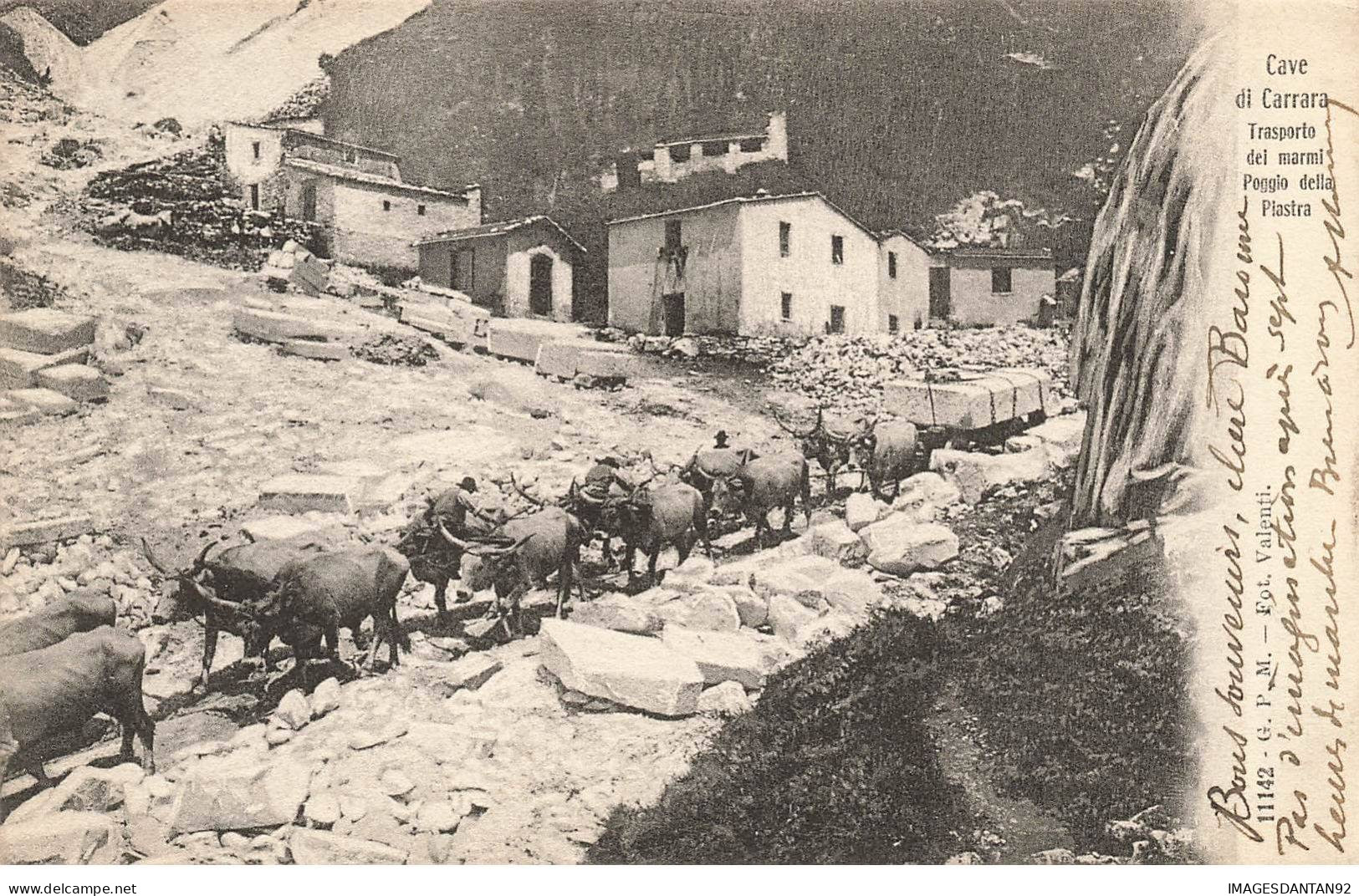 ITALIE #MK39260 CAVE DI CARRARA TRANSPORTO DEI MARMI POGGIO DELLA PIASTRA ATTELAGE BOEUFS - Carrara