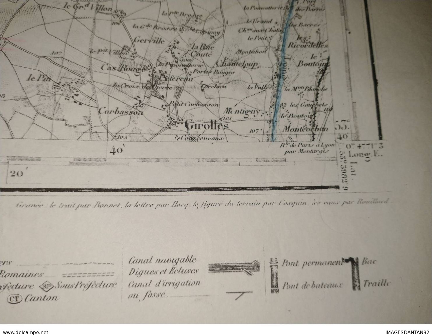 77 FONTAINEBLEAU GRAND PLAN DE 1886 LEVEE PAR OFFICIERS CORPS D ETAT MAJOR DE 1839  CACHET STEAM YACHT DAUPHIN CAPITAINE