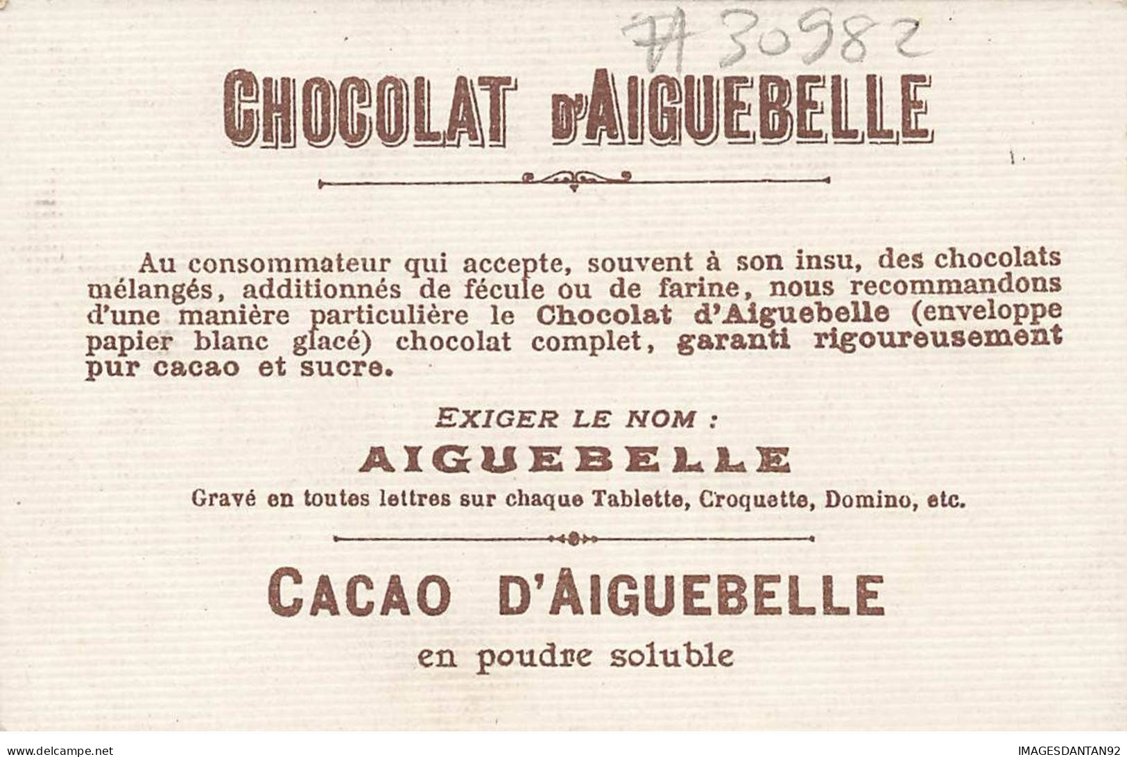 CHROMO #CL30982 CHOCOLAT D AIGUEBELLE PAYSAGE HIVER SOUS LA NEIGE VILLAGE EGLISE PONT - Aiguebelle