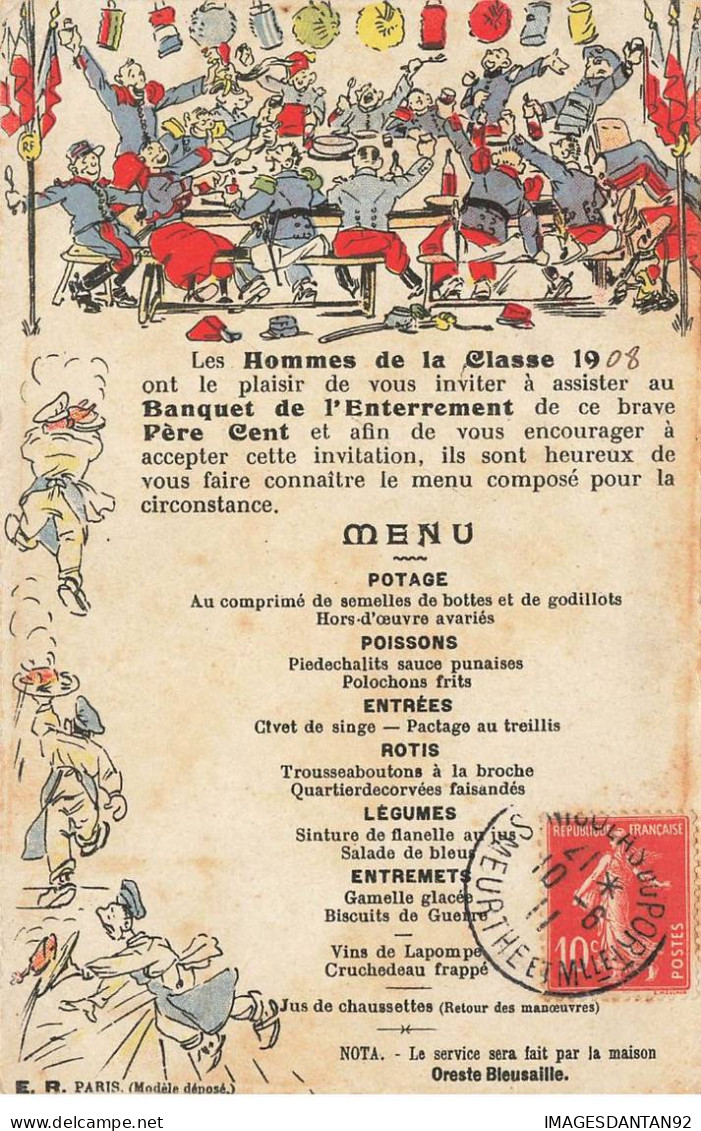 ILLUSTRATEUR #MK39561 MENU MILITAIRE - 1900-1949