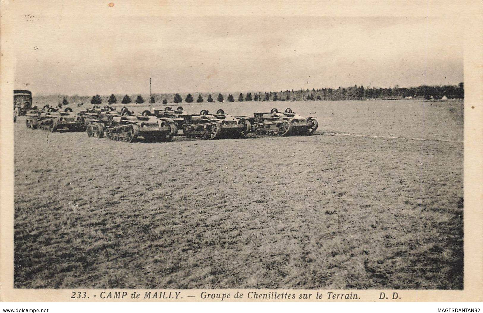 TANK CHARS #MK39560 CAMP DE MAILLY GROUPE DE CHENILLETTES SUR LE TERRAIN TANK - Equipment