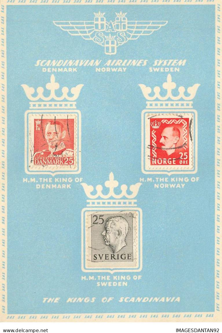 NORVEGE DANEMARK SUEDE #36407 COMPAGNIE AVIATION SCANDINAVIAN AIRLINES THE KINGS LES ROIS - Noorwegen