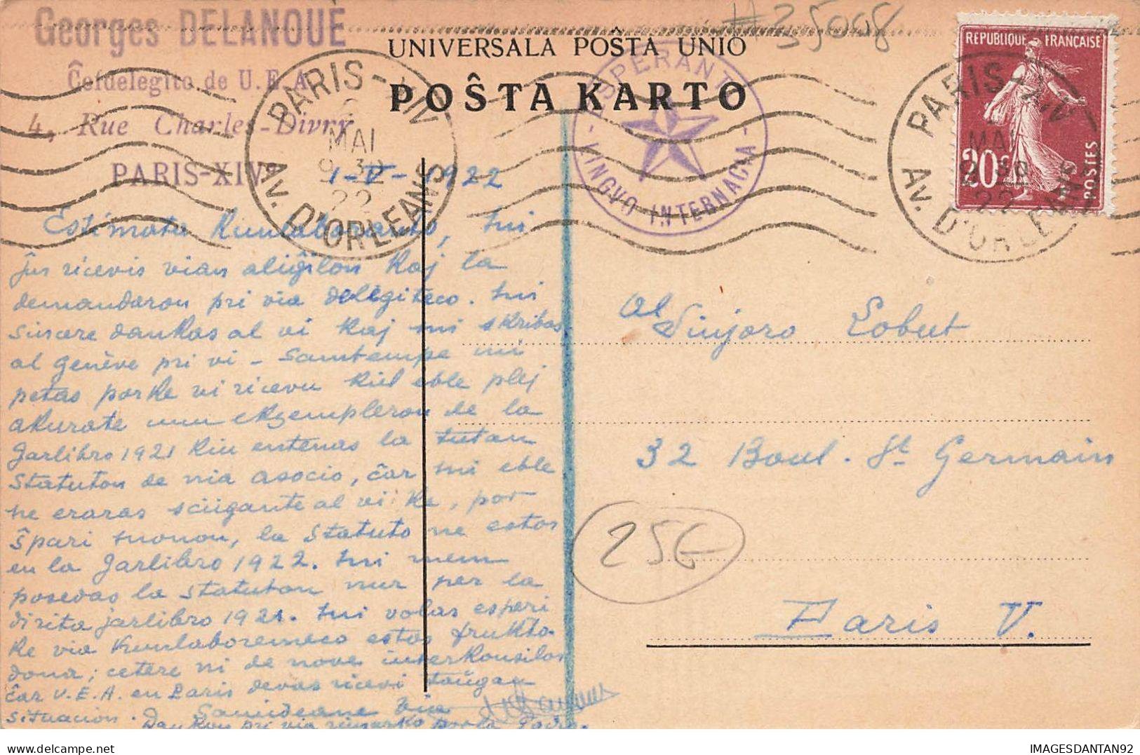 ESPERANTO #FG35008 CONGRES HELSINKI FINLANDE FINLAND 1922 CACHET LINGVO - Esperanto