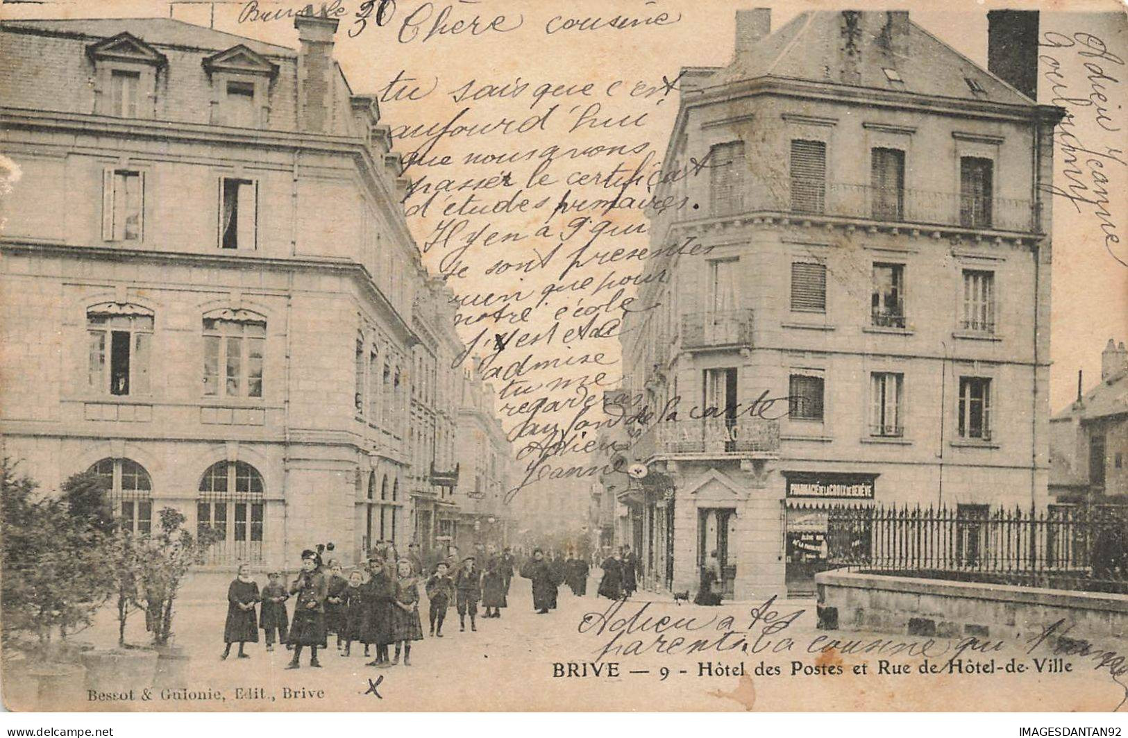 19 BRIVE #AS38183 HOTEL DES POSTES ET RUE DE L HOTEL DE VILLE - Brive La Gaillarde