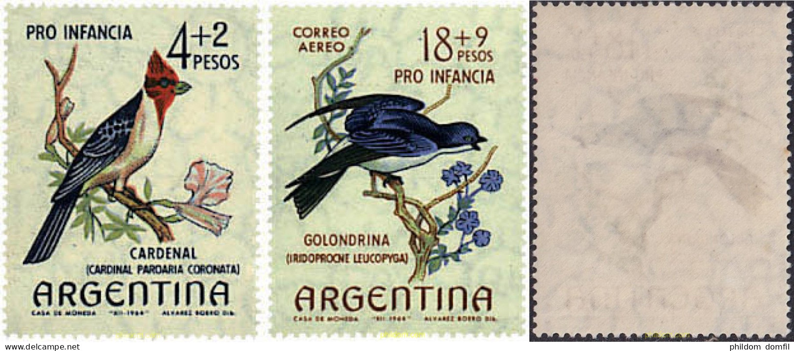 727016 MNH ARGENTINA 1964 PRO INFANCIA. AVES - Unused Stamps