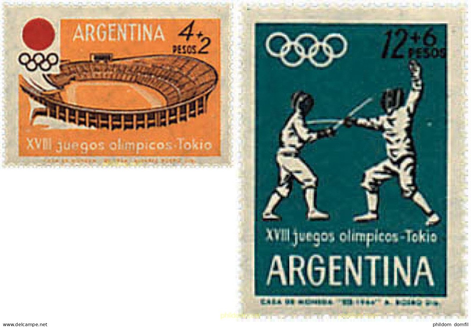 355425 MNH ARGENTINA 1964 18 JUEGOS OLIMPICOS VERANO TOKIO 1964 - Nuovi