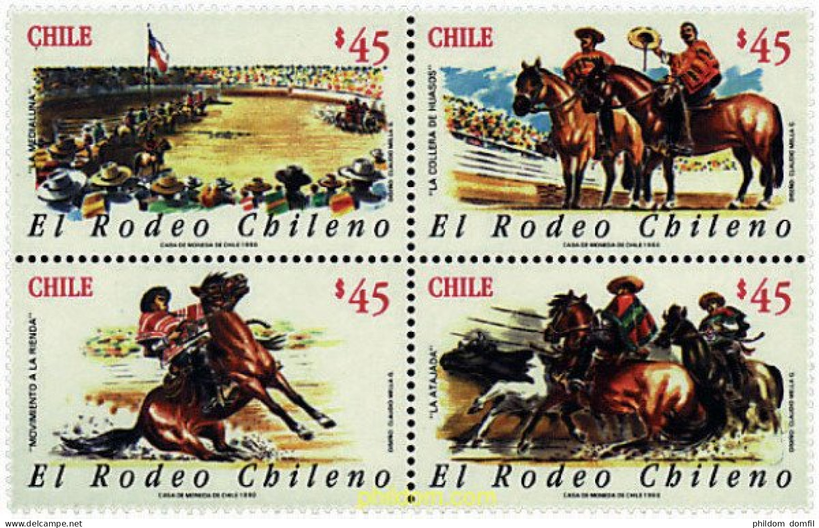 6871 MNH CHILE 1990 RODEO CHILENO. - Chile