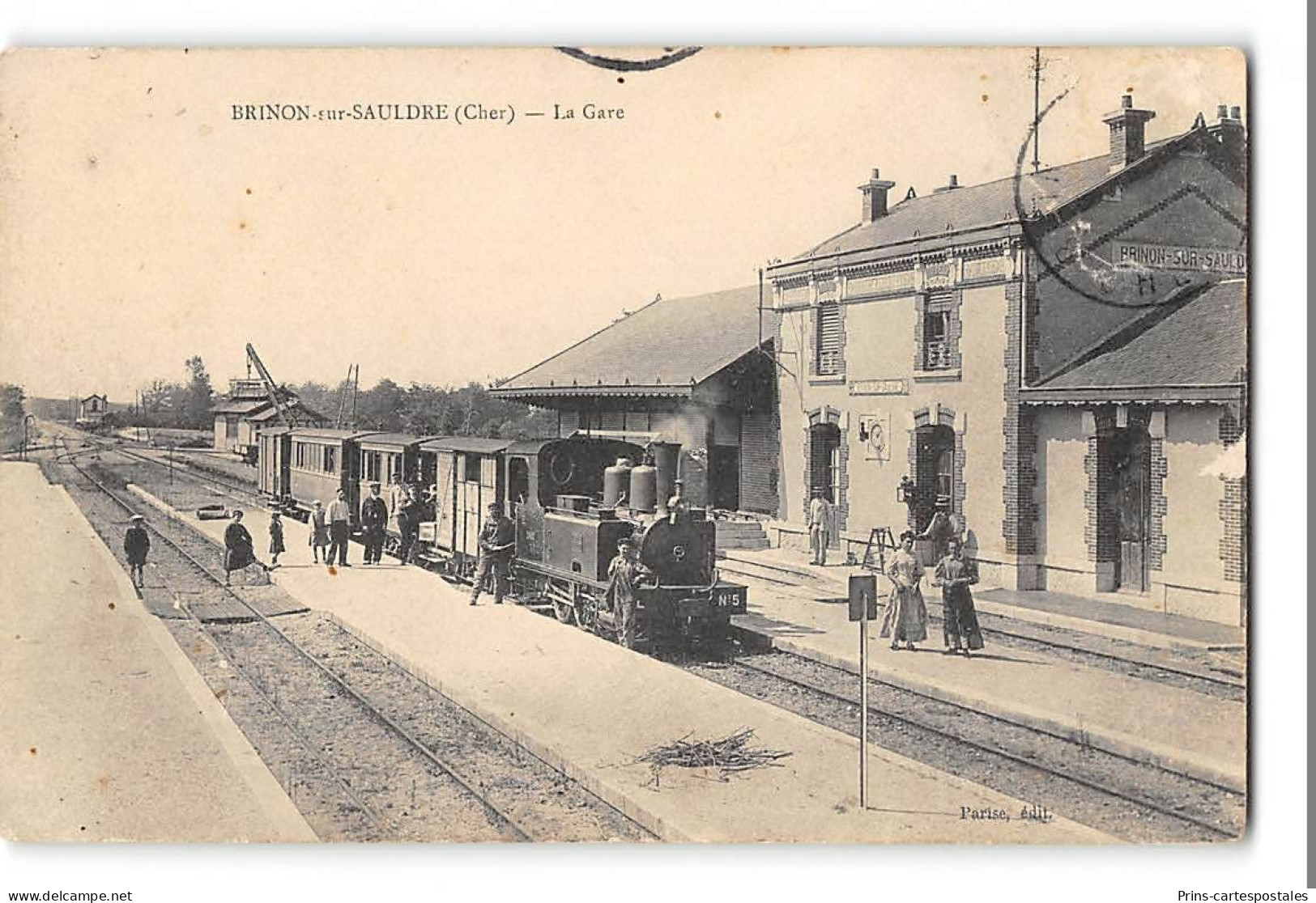 CPA 18 Brinon Sur Sauldre La Gare Et Le Train Tramway - Brinon-sur-Sauldre
