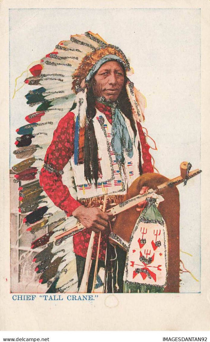 INDIENS #MK41871 CHIEF TALL CRANE COIFFE AMERINDIENNE - Native Americans