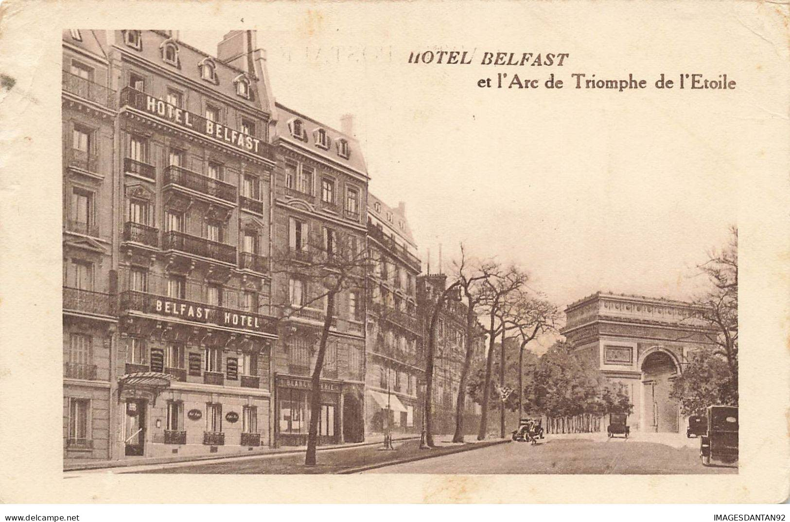 75017 PARIS #MK42864 HOTEL BELFAST ET L ARC DE TRIOMPHE DE L ETOILE - Cafés, Hotels, Restaurants