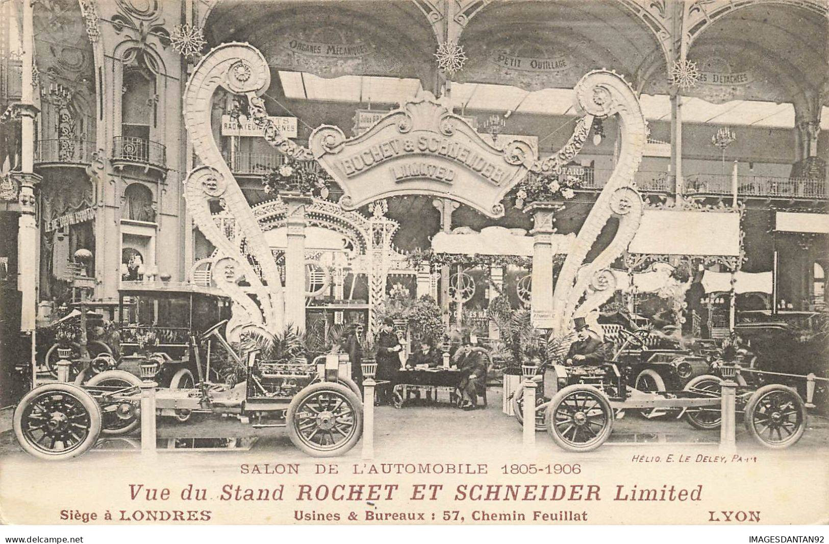 AUTOMOBILE #MK44444 SALON DE L AUTOMOBILE 1805 1906 VUE DU STAND ROCHET ET SCHNEIDER LIMITED VOITURES LYON - Andere & Zonder Classificatie