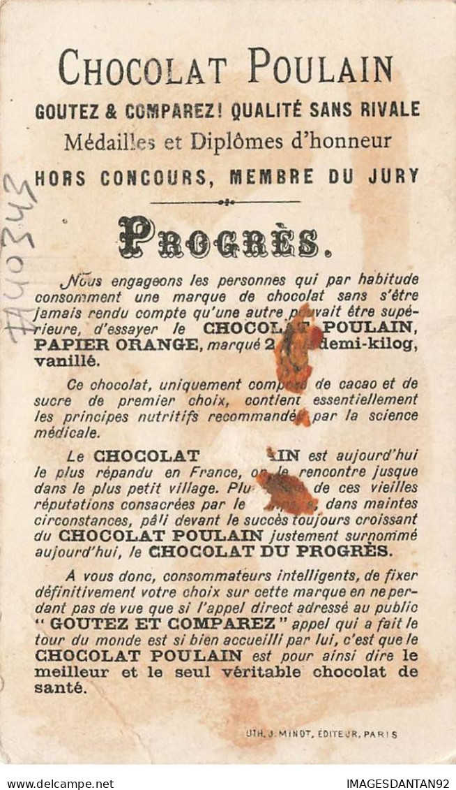 CHROMO #CL40343 CHOCOLAT POULAIN CABOURG PLAGE MINOT PARIS - Poulain