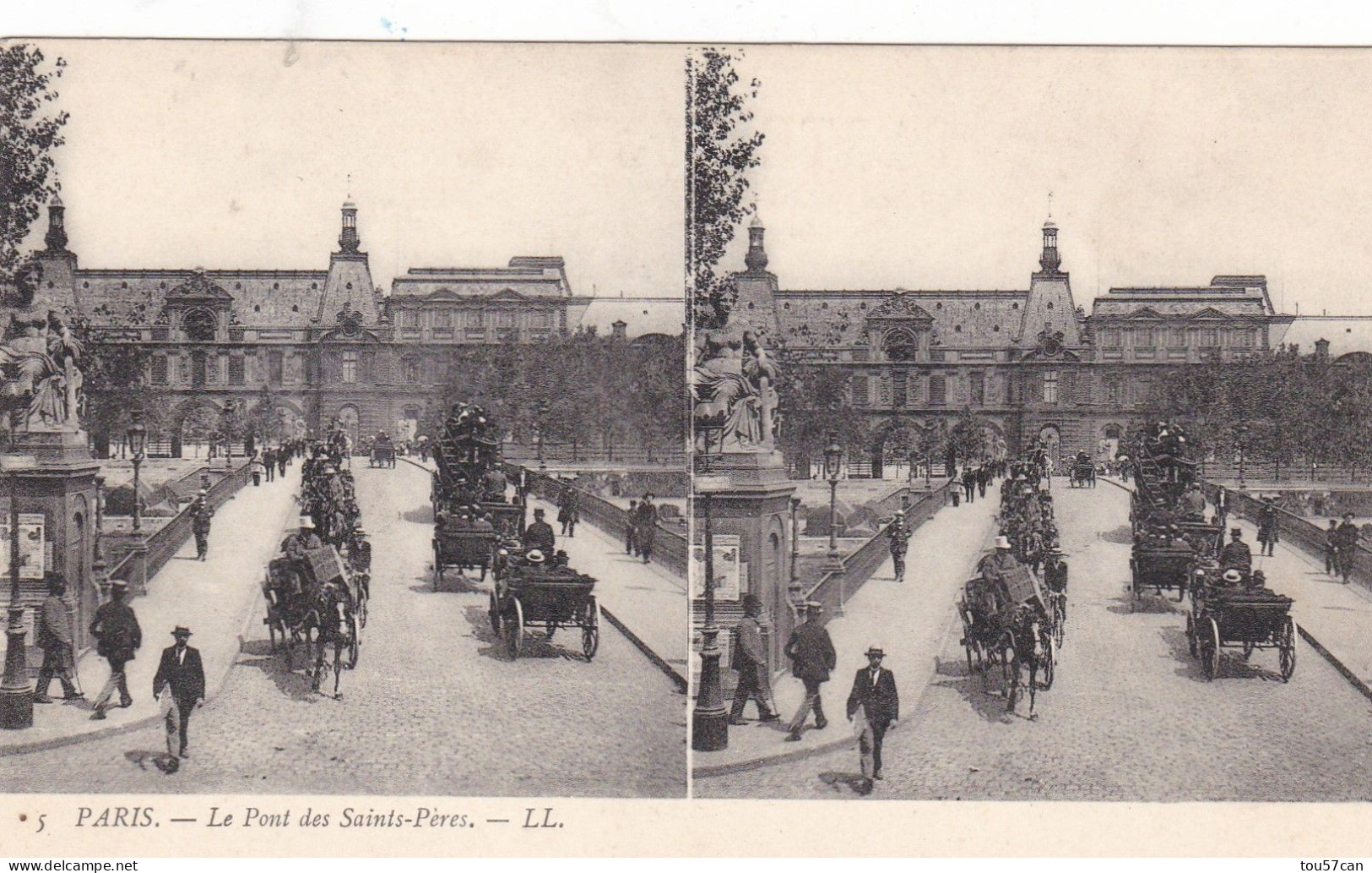 PARIS  -  (75)   -   LOT  DE  4  CARTES  STEROSCOPIQUES  BIEN  ANIMEES. - Cartes Stéréoscopiques