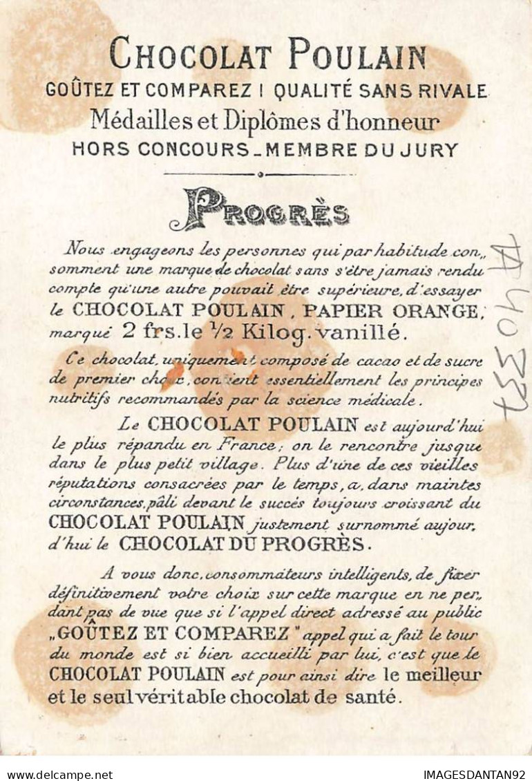 CHROMO #CL40337 CHOCOLAT POULAIN GUIRLANDE FLEURS - Poulain