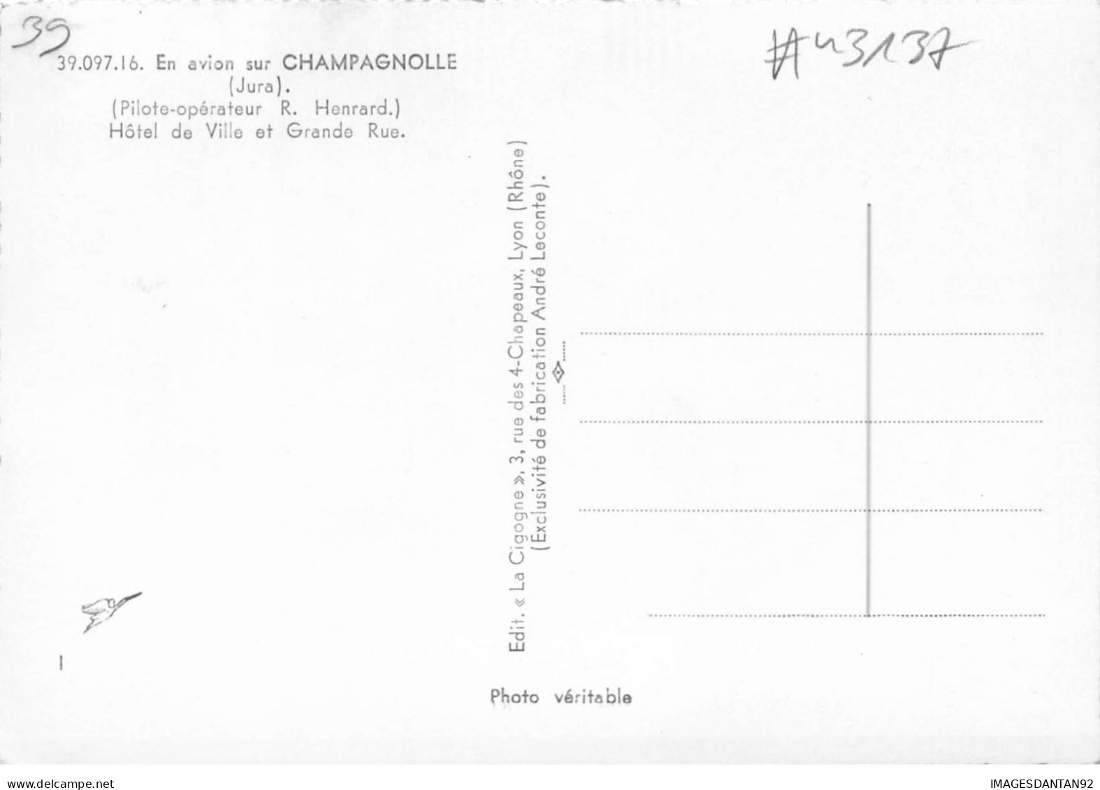 39 CHAMPAGNOLLE #MK43137 HOTEL DE VILLE ET GRANDE RUE VUE AERIENNE - Champagnole